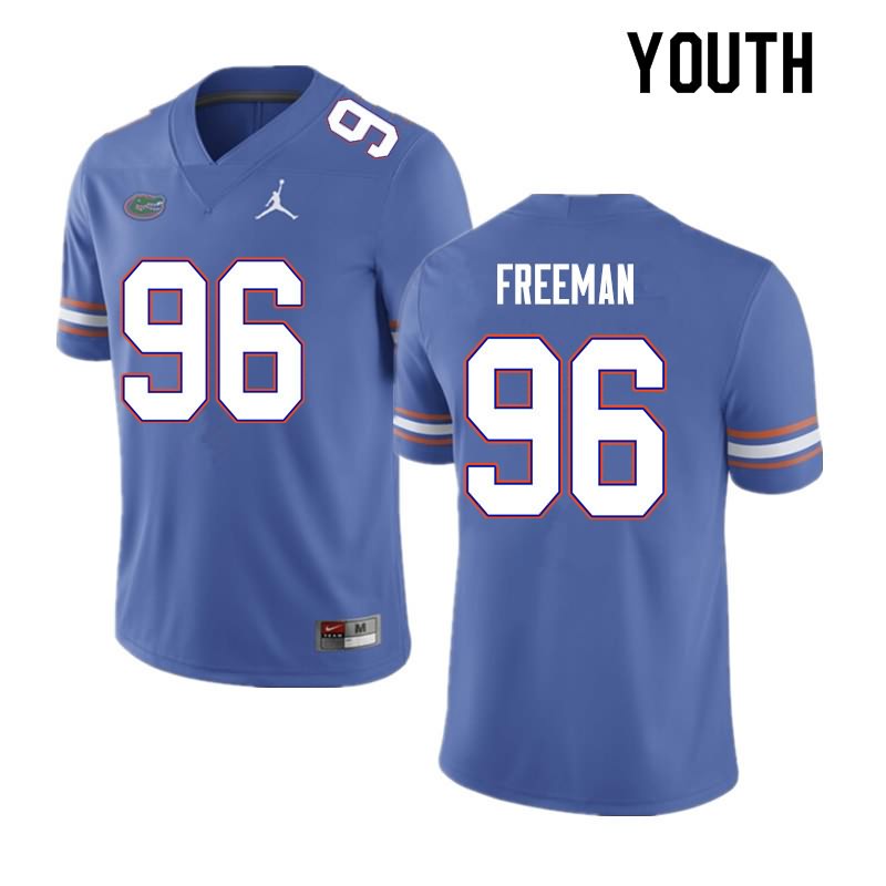 NCAA Florida Gators Travis Freeman Youth #96 Nike Blue Stitched Authentic College Football Jersey KBZ2664RS
